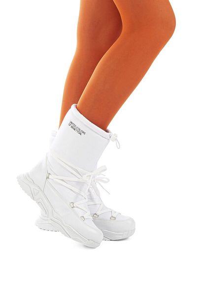 Benetton BN-30392 Γυναικείες Μπότες Λευκές