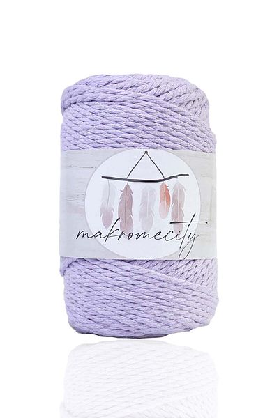 Makromecity Πολυτελές Νήμα Μακραμέ από Βαμβάκι 3mm Τριπλή Στροφή Μακραμέ Σχοινί 250 Gr Σετ 2 2 Λιλά