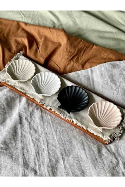 Orange Atelier 4-Piece Decorative Concrete Oyster Jewelry Plate