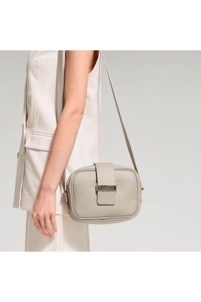 Black Ribbon Cross Box Bag with Accessory Detail