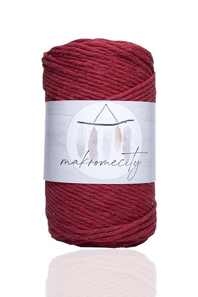 Makromecity Premium Screwed Macrame Thread 3mm Single Twist Macrame Screwable Hobby Thread Set of 2 Red