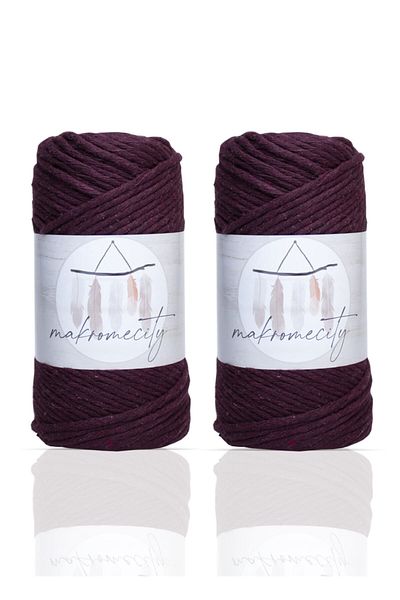 Makromecity Premium Taranan Makrome Νήμα 3mm Μοναδικός Στροφές Μακραμέ Νήμα προς Ταλαιπωρία Σετ 2 τεμαχίων Κλορετίς Κόκκινος