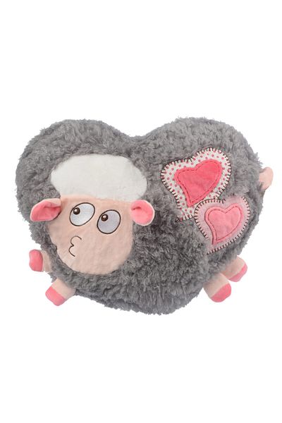 Sole Imported Heart Shaped Plush Lamb Hand Warming Pillow with Applique