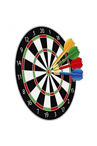 Bibizde 4 Oklu Çift Taraflı Dart Tahtası Oyun Seti 12''