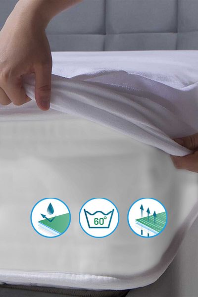 PAPILLOW Saltele de pat Alıssa rezistente la lichide Protecție excelentă cu țesătură respirabilă 100% bumbac