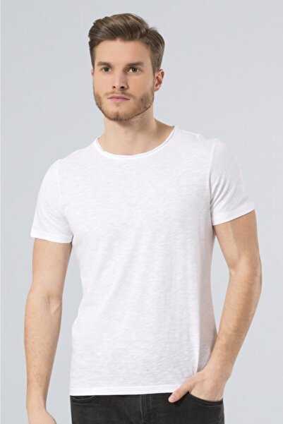 Wtshirt تي شيرت برشلونة أبيض برقبة دائرية للرجال