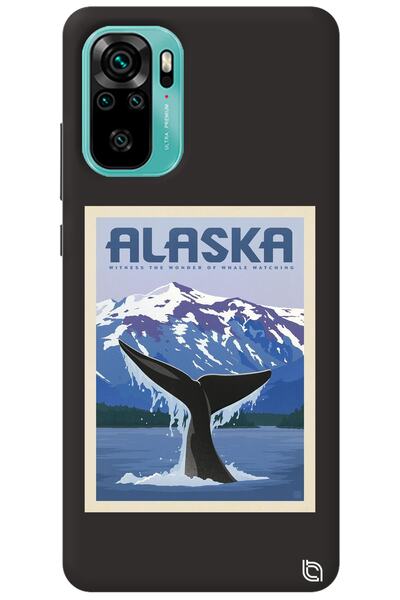 WANNA PROTECT Xiaomi Redmi Note 10 Black Color Alaska Velvet Patterned Silico...