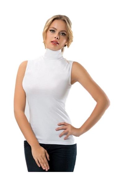 Anıt 2811 Tricou de damă din bumbac Lycra cu gât