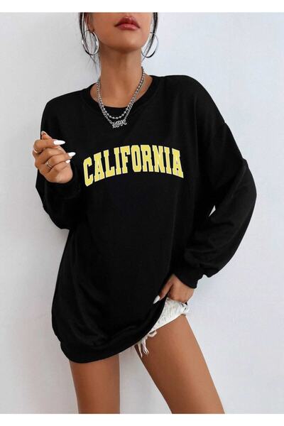 Deocept Hanorac unisex negru oversize imprimat