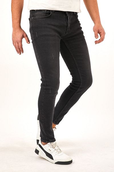MODAMESTO Ανδρικό τζιν λέιζερ Anthracite Slim Fit Lycra Skinny Leg