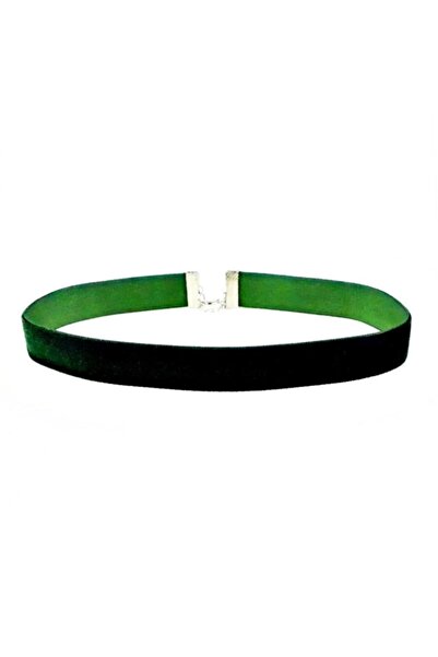 Bijustore Yeşil Renk Kadın Kadife Choker Kolye