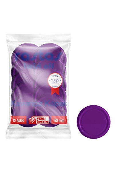 Rastaş Paketli 10 Adet Kavanoz Kapağı -mor - 82 Mm