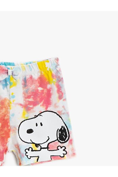 Koton Holčička Pink Snoopy licencované bavlněné šortky s potiskem