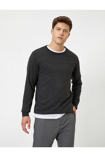 Koton Men's Anthracite Sweater 0KAM92005LT