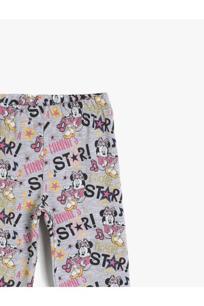 Koton Graue bedruckte Leggings für Mädchen
