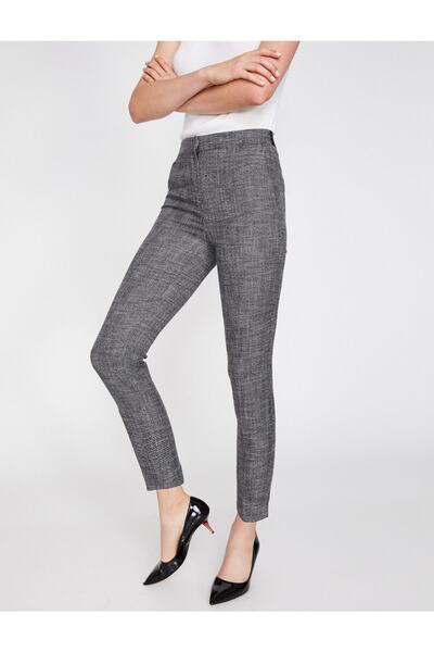 Koton Pantaloni de damă gri cu model