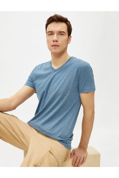 Koton Tricou albastru pentru bărbați