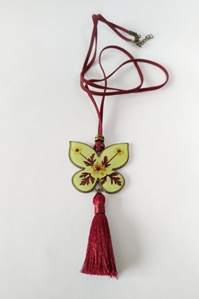 Halley Concept Special Design Handmade Real Floral Epoxy Butterfly Necklace