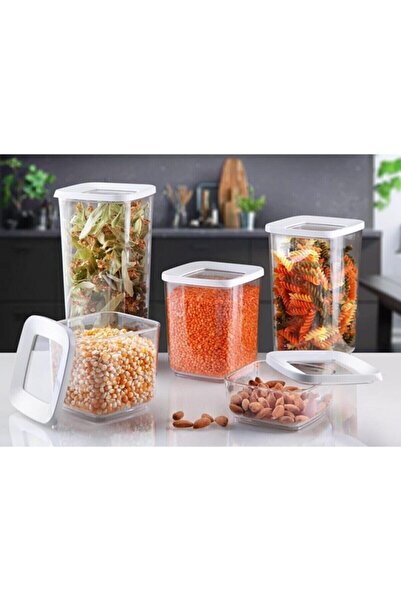 Lossa Set of 5 Square Vacuum Storage Containers