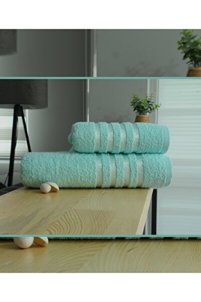 Berra Concept 100% قطن 1 قطعة 50x85 و70x135 منشفة حمام باللون الأخضر النعناعي...