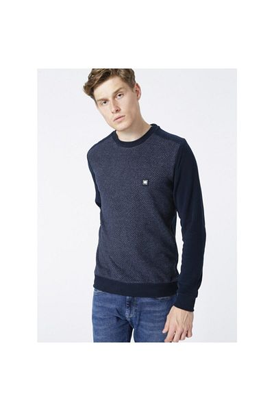 Lee Cooper 221 Lcm 241042 Ethan Crew Neck Κανονική μέση Κανονική εφαρμογή Ανδρικό φούτερ με μπλε ναυτικό