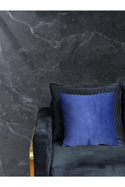 Mrs.Gugar وسادة رمي مربعة باللون الأزرق الداكن