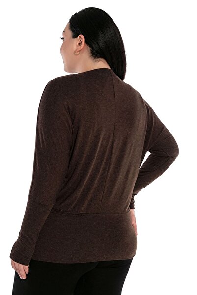 DISENTIS MODEST Στρογγυλή λαιμόκοψη Μπλούζα με φαρδιά μπλούζα με νυχτερίδα μανίκια