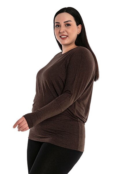 DISENTIS MODEST Στρογγυλή λαιμόκοψη Μπλούζα με φαρδιά μπλούζα με νυχτερίδα μανίκια