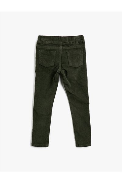 Koton Velvet Cotton Pocket Regular Waist Trousers