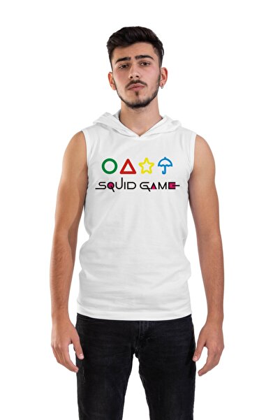 Raf Coll Unisex bela igra "Squid" Digitalna štampa paket sa kapuljačom bez ru...