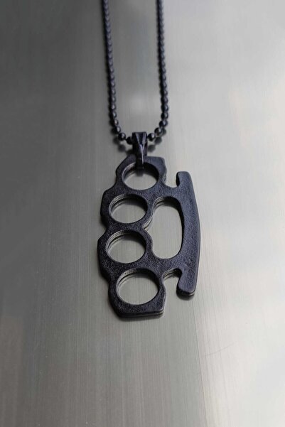 The Collection Siyah Muşta Erkek Kolye