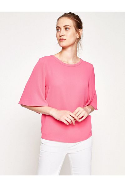 Koton Damenbluse mit Rundhalsausschnitt