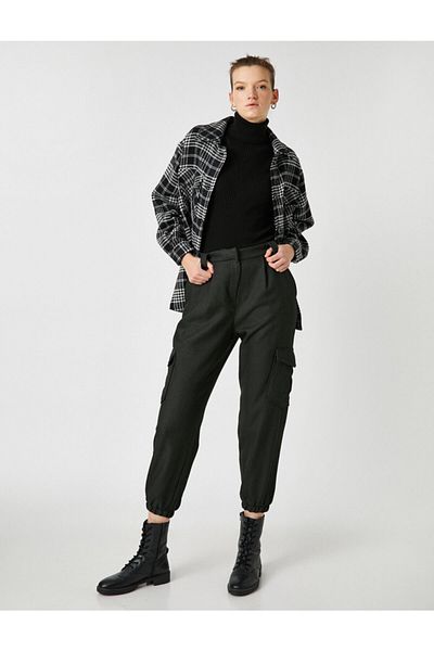 Koton Khaki-Jeans für Damen 1KAK42351UW