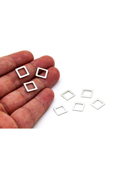 yfhobi 2 Adet- 10x10 Mm Dikdörtgen Rondela Pul, Takı Malzemesi, Metal Pul, Ni...