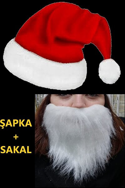 Parti Kırtasiye Yetişkin Noel Şapka Noel Sakal Set - Polar Şapka - Noel Sakal...