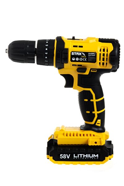 STAXX POWER Samsung Çift Batarya Metal Dişli Darbeli Şarjlı Matkap Vidalama Set 58 V 8 Ah 24 Parça Usta Seti