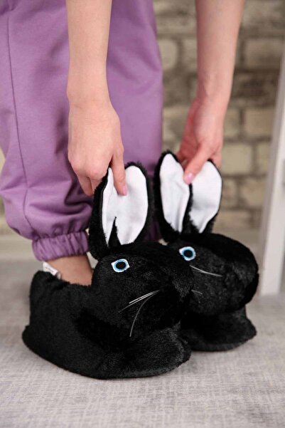 KonforA Ženske papuče u obliku crnog zeca Papuče