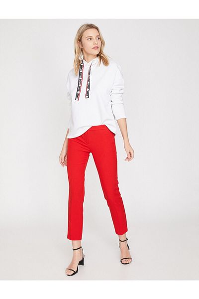 Koton Women's Red Trousers 9YAK42912RW