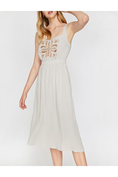 Koton Γυναικείο Μίντι Αμάνικο Καφέ Λουράκι 9YAK88273CW