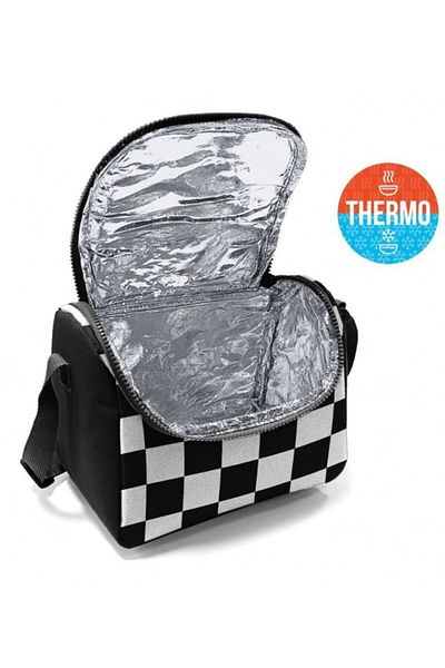 Yaygan Çanta Coral High Black-white Checkered Lunch Box - Thermo
