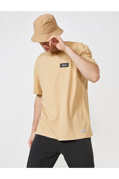 Koton Standard Fit mellre nyomtatott pamut póló