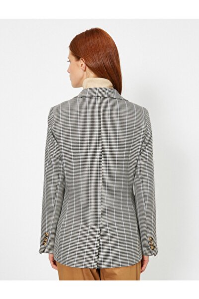 Koton Jachetă gri în carouri pentru femei