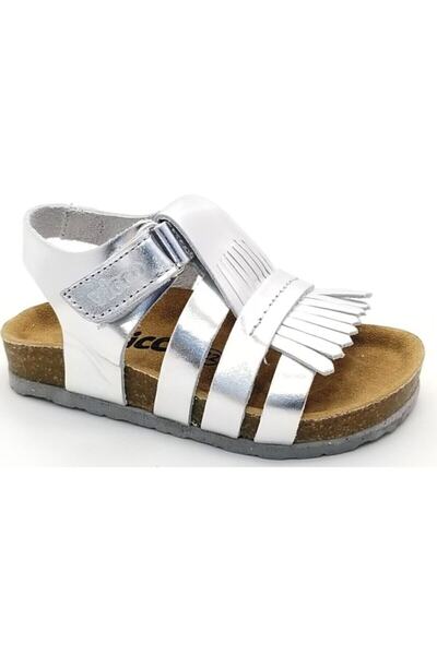 Vicco Sandale din piele pentru bebelusi auriu argintiu