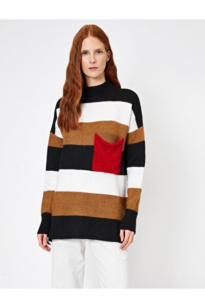 Koton Gestreifter Strickpullover