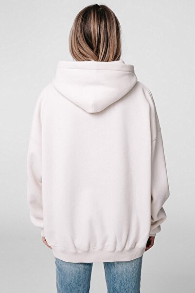 Benisengiydir Hanorac alb cu glugă Wrstbhvr pentru femei