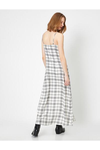 Koton Dámské béžové šaty na ramínka