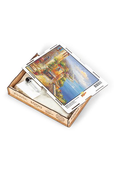King Of Puzzle Port Landscape Greece 1000 Piece Wooden Puzzle