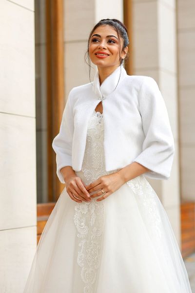 Turkuaz Bridal Etol, Bolero, Jacket Snow White Three Quarter Sleeve