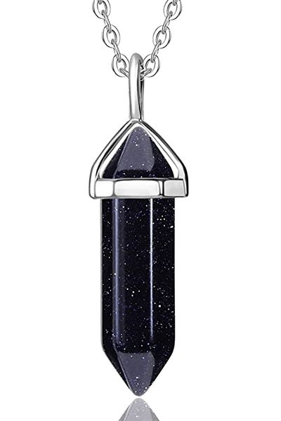Tesbih Atölyesi Certified Nail Model High Quality Natural Blue Jasper Star Stone Necklace