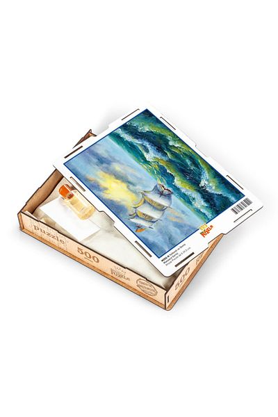 King Of Puzzle Wooden Puzzle Sailboat And Sea 500 Piece Puzzle